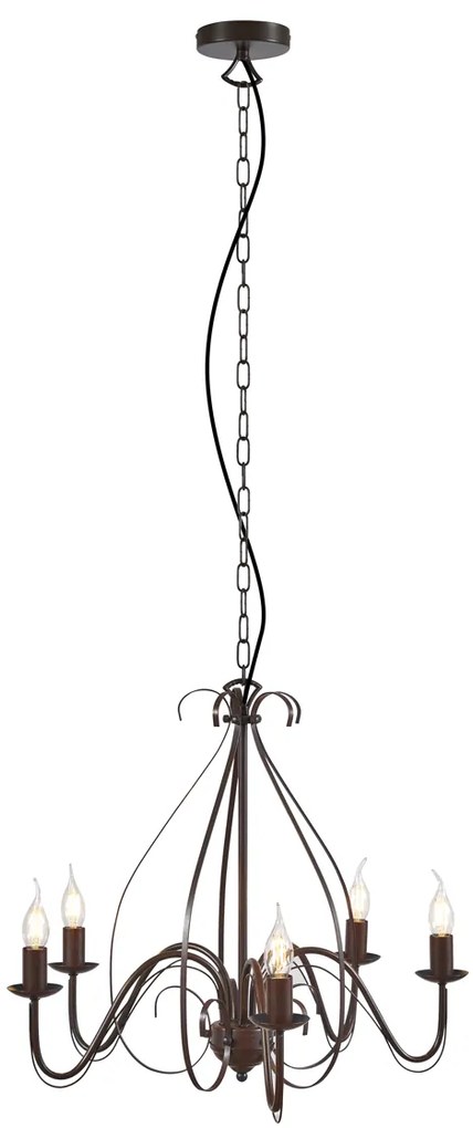 Klasický luster hrdzavo hnedý 5-svetiel - Giuseppe