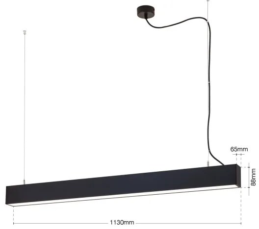 Orion - LED stropné/závesné svietidlo 2v1 PALKKI LED/38W/230V 3000/4000/5000K čierne