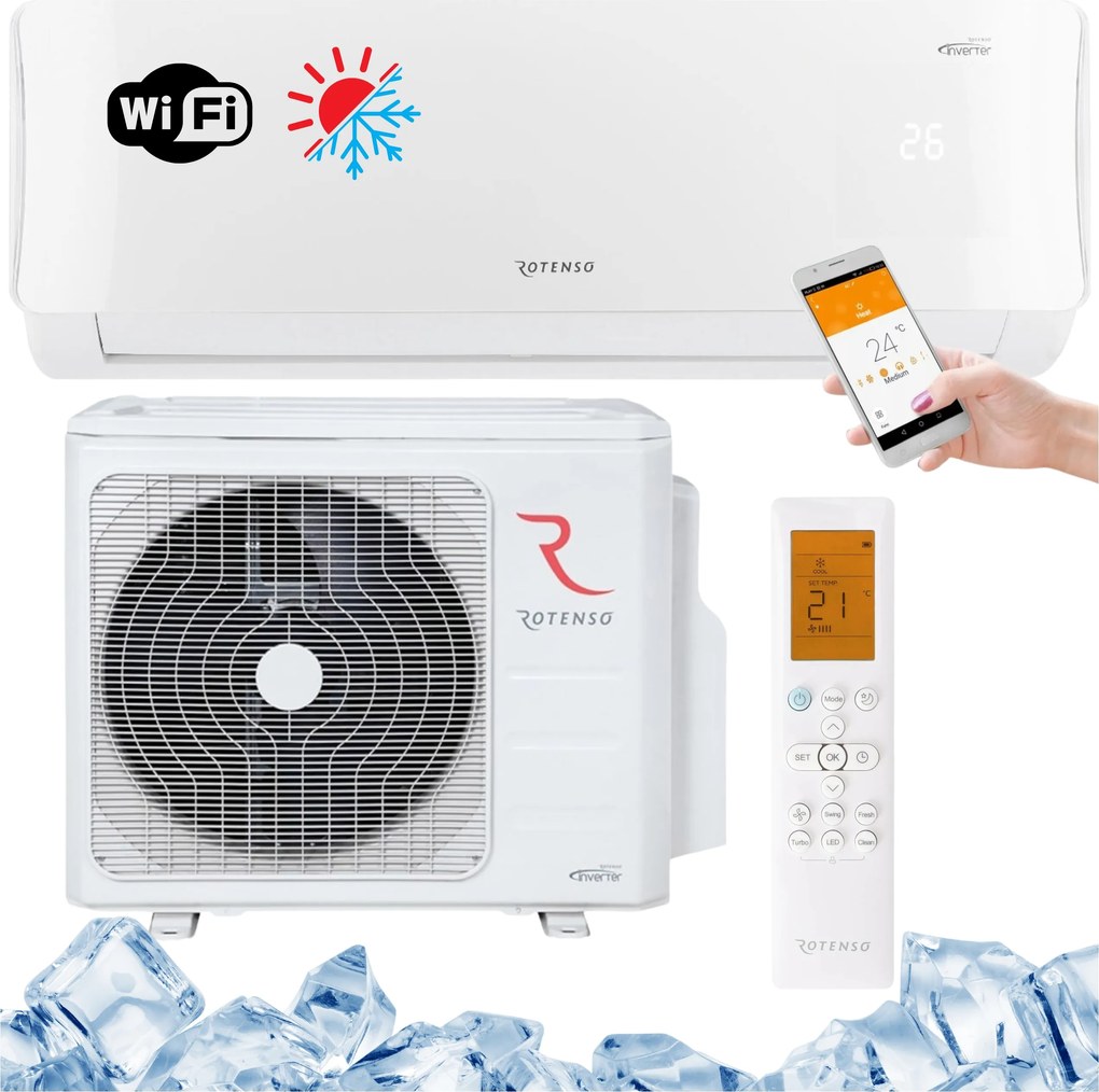 Nástenná klimatizácia s funkciou vykurovania Rotenso Imoto X 3,5kW Wifi Vykurovacie Telieso