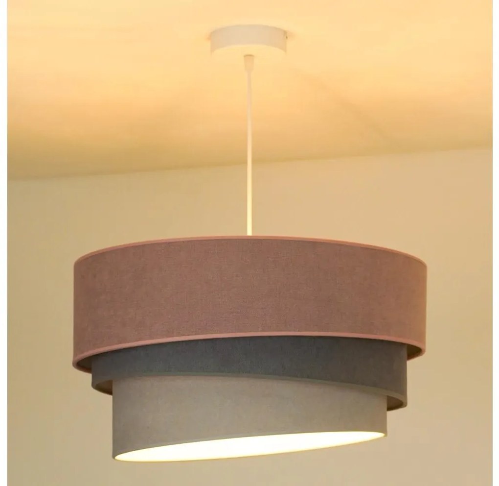 Duolla - Luster na lanku TRIO 1xE27/15W/230V pr. 45 cm ružová/šedá/biela DU81426