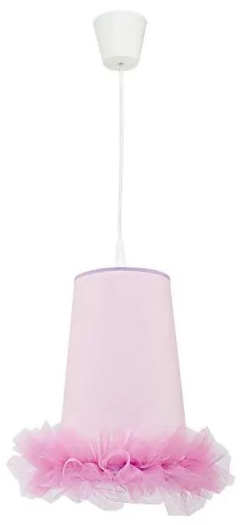 Duolla - Detský luster na lanku BALLET 1xE27/40W/230V pr. 21 cm ružová