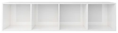 vidaXL Knižnica/TV skrinka biela 36x30x143 cm drevotrieska lesklá-