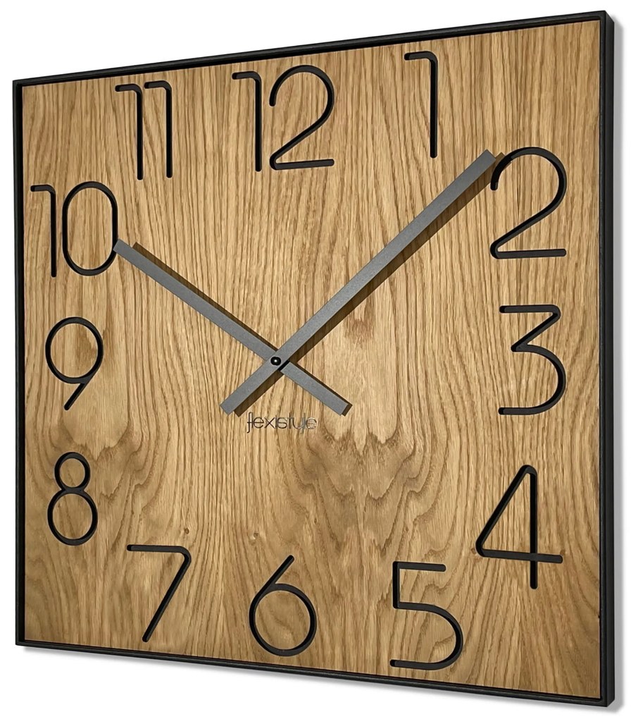 Dekorstudio Drevené hodiny na stenu Wood Square 50cm