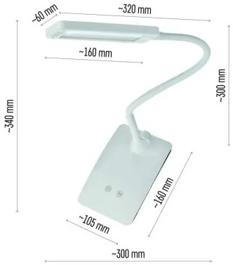 EMOS Stolová LED lampa Eddy, biela