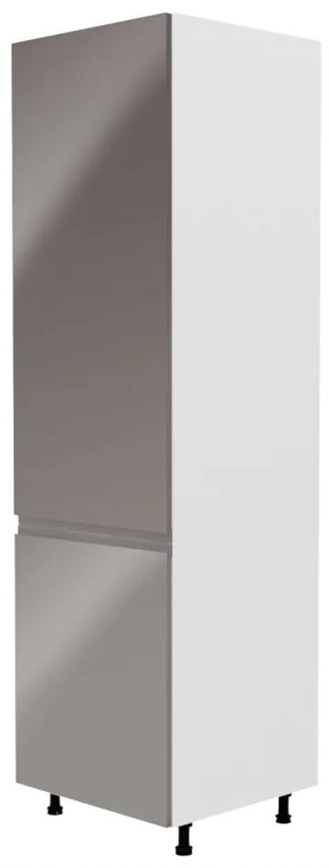 Kuchynská skrinka na vstavanú chladničku D60ZL Aurellia (biela + sivý lesk) (L). Vlastná spoľahlivá doprava až k Vám domov. 1015827