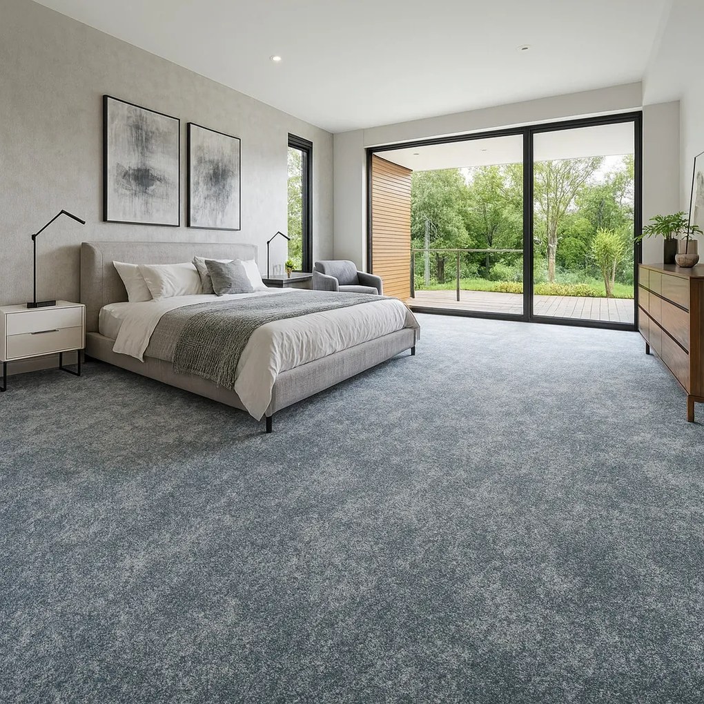 Condor Carpets, Metrážny koberec Serena 6672, na mieru, šíře 4m, modrá, filc, detská izba