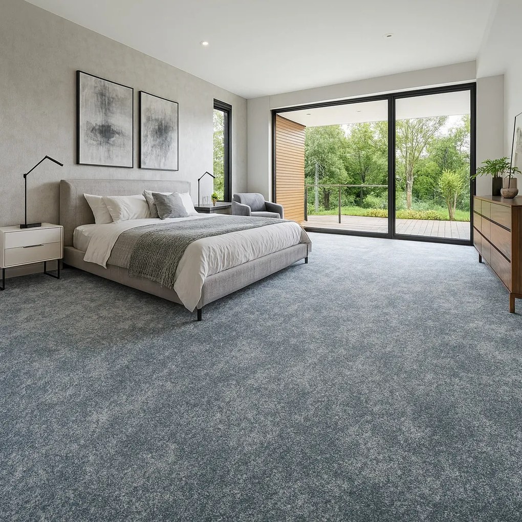 Metrážny koberec Serena 6672, na mieru, šíře 4m,5m, modrá, filc, detská izba, Condor Carpets