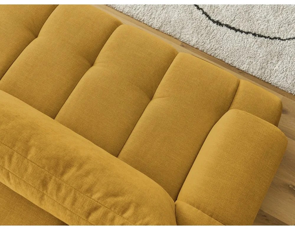 Rozkladacia/s úložným priestorom pohovka v horčicovej farbe 251 cm Fuji – Bobochic Paris