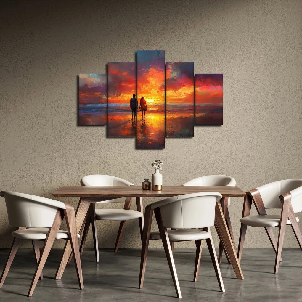 Obraz - Prechádzka na pláži (150x105 cm)