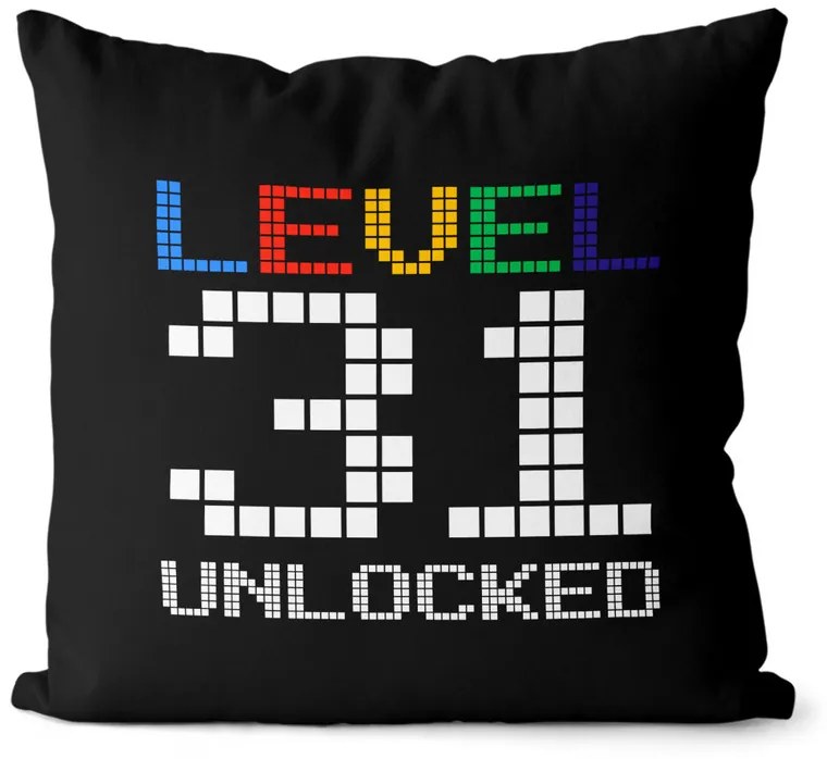 Vankúš Level unlocked (vek: 31, Velikost: 40 x 40 cm)
