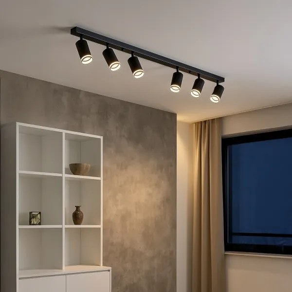 Bodové svietidlo PIPE 6xGU10/10W/230V čierna