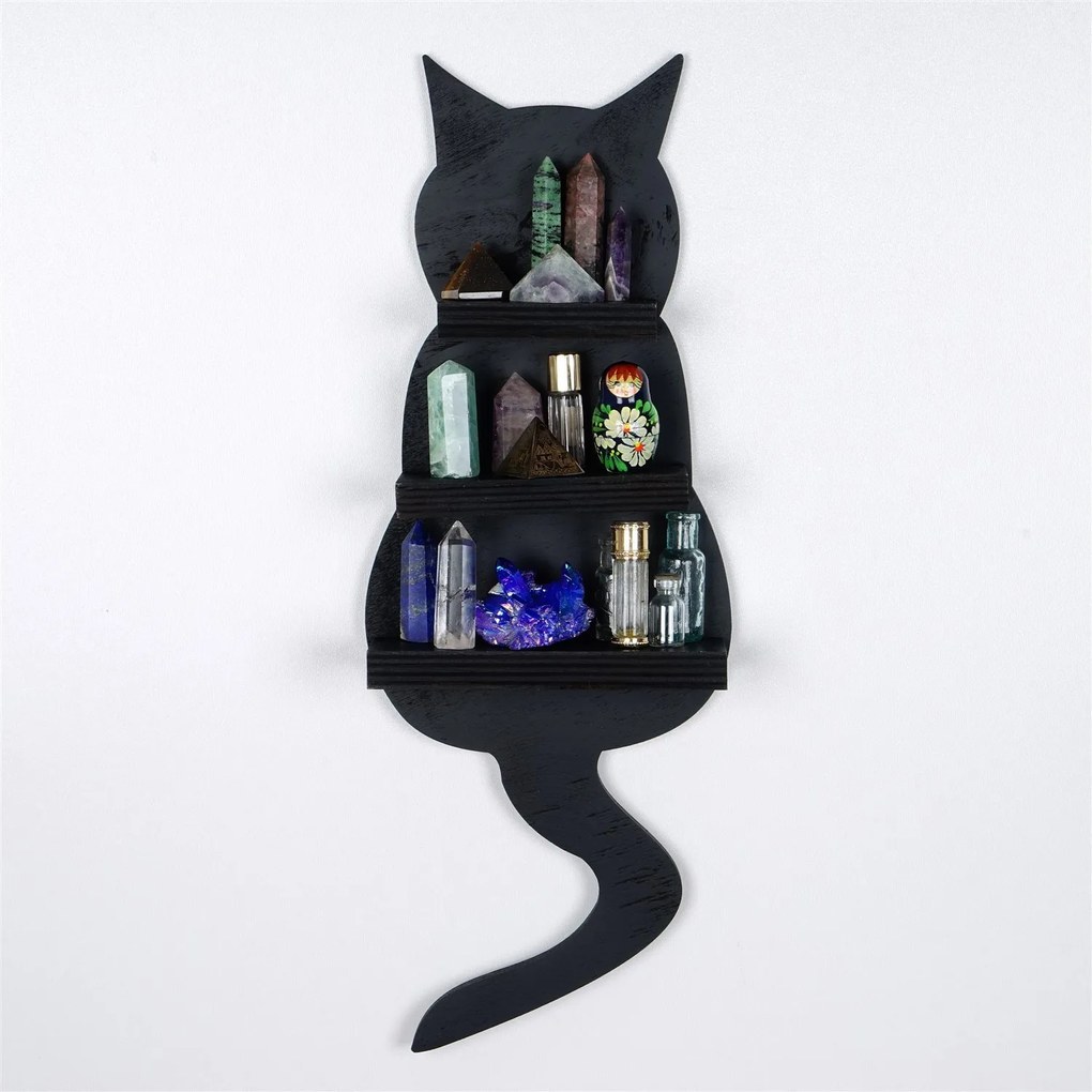 Nástenná polica Cat čierna