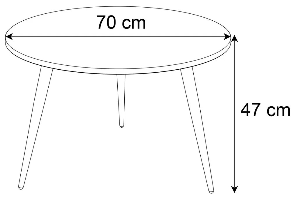 OKRÚHLY KONFERENČNÝ STOLÍK LEONARDO GLAM ČIERNY MATNÝ + ZLATY
