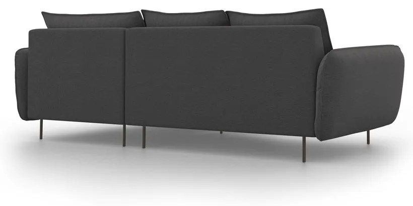 Tmavosivá rohová pohovka Cosmopolitan Design Vienna, pravý roh