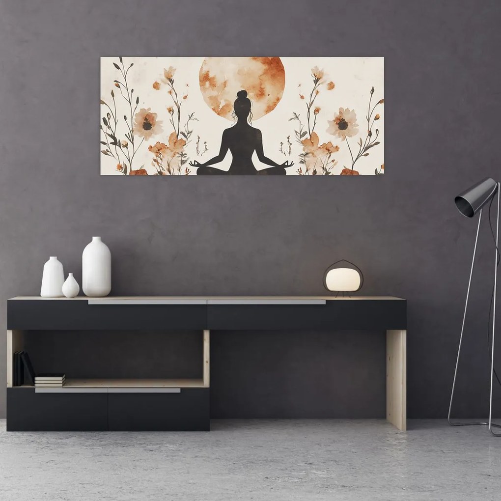 Obraz - Oranžová jóga (120x50 cm)