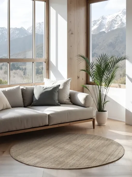 Koberec Hanse Home Bouclé Jaipur naturálny / sivý / hnedý kruh