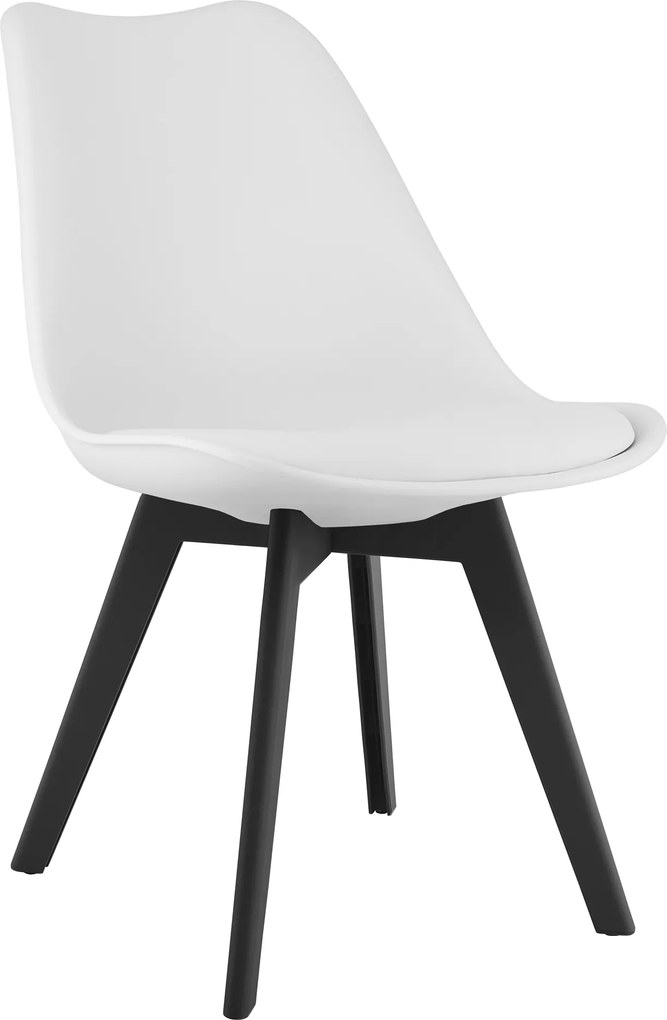 Jedálenská stolička Oslo/Mark, biela/čierne nohy