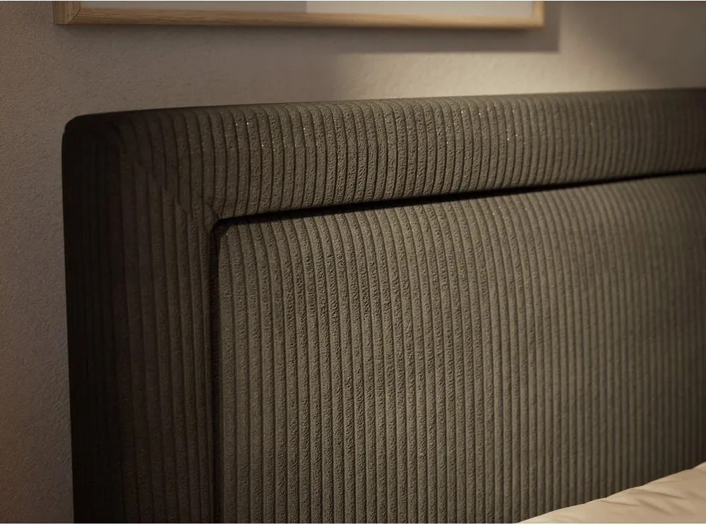 Antracitová boxspring posteľ s úložným priestorom 180x200 cm Fresco – Maison de Rêve