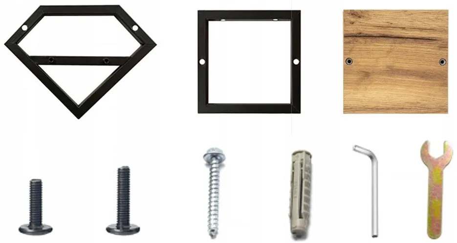 Nástenný stojan na kvety DORON čierna/dub remeselný