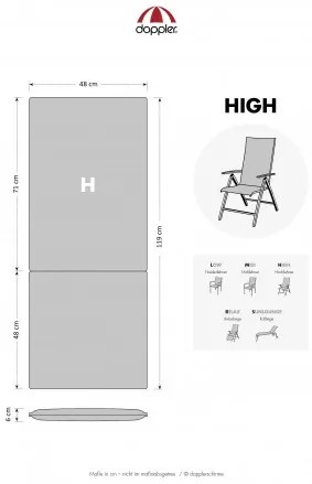Doppler CLASSIC 92 vysoký - poduška na stoličku a kreslo