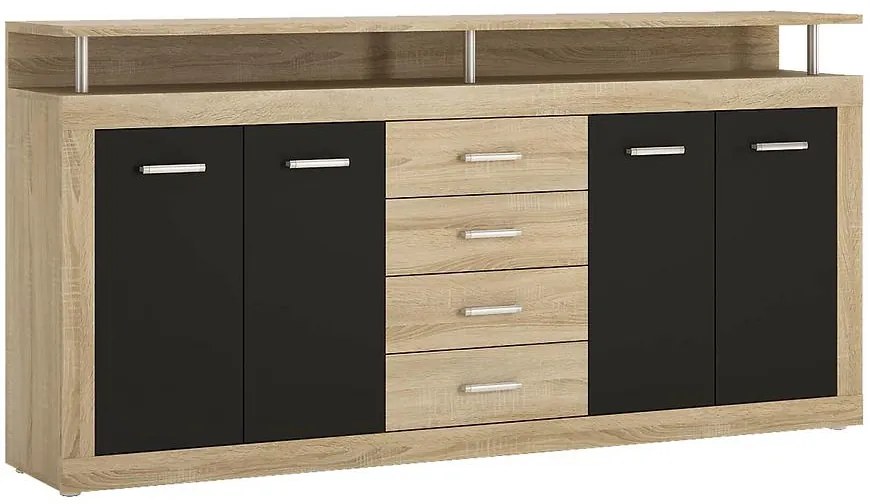 Komoda Hycoon dub sonoma/čierna