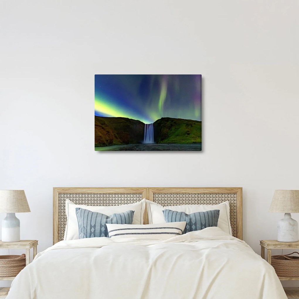 Obraz - Polárna žiara na Islande (70x50 cm)