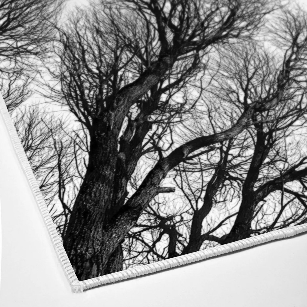 Súprava 2 kusov kúpeľňových predložiek so stromovým vzorom, čierna/biela