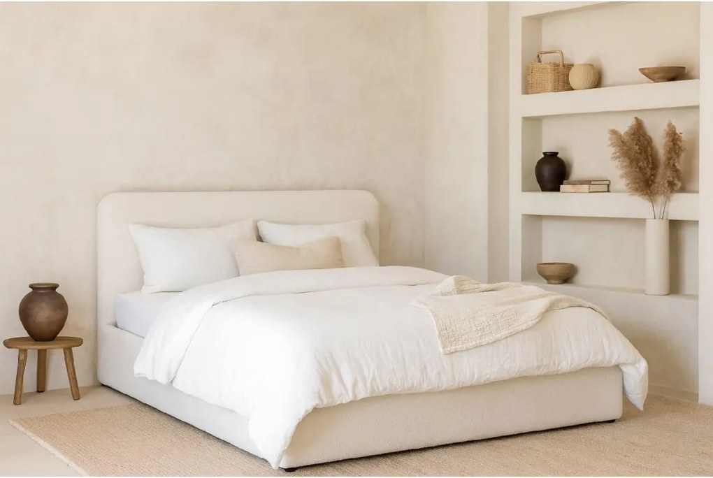 Noela Čalúnená posteľ s úložným priestorom biela TEDDY 140