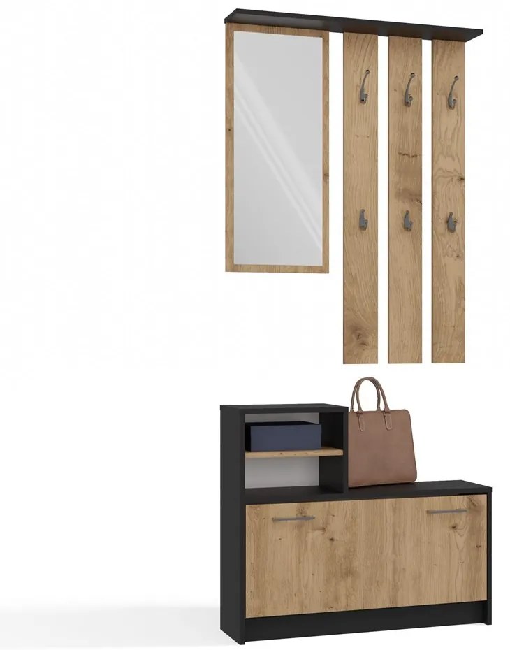 PREDSIEŇOVÁ STENA VANDA ŠEDÁ + DUB ARTISAN