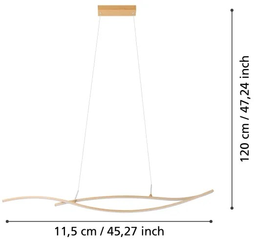 Eglo 901212 - LED Luster na lanku GRISOLIA LED/20W/230V 4000K béžová