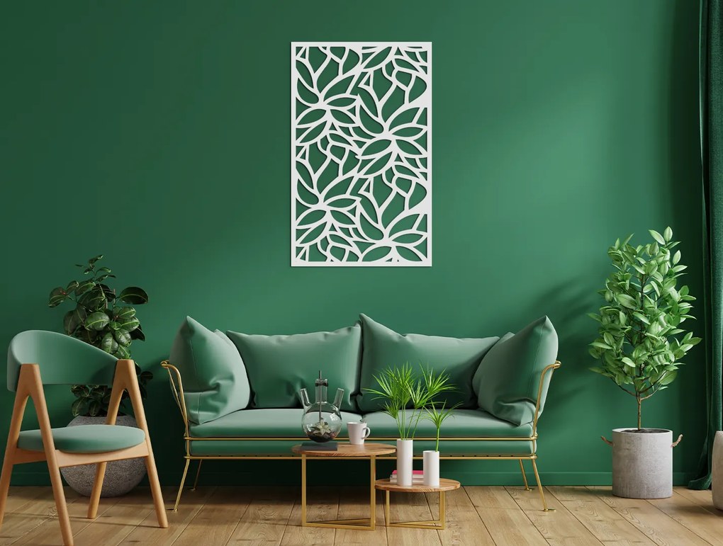 drevko Vyrezávaný obraz na stenu Listy Rozmer obrazu: 44,5 x 28 cm, Farba dekorácie: Čierna