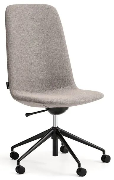 Stolička LANGLEY, stredný sedák, s kolieskami, čierna/šedohnedá