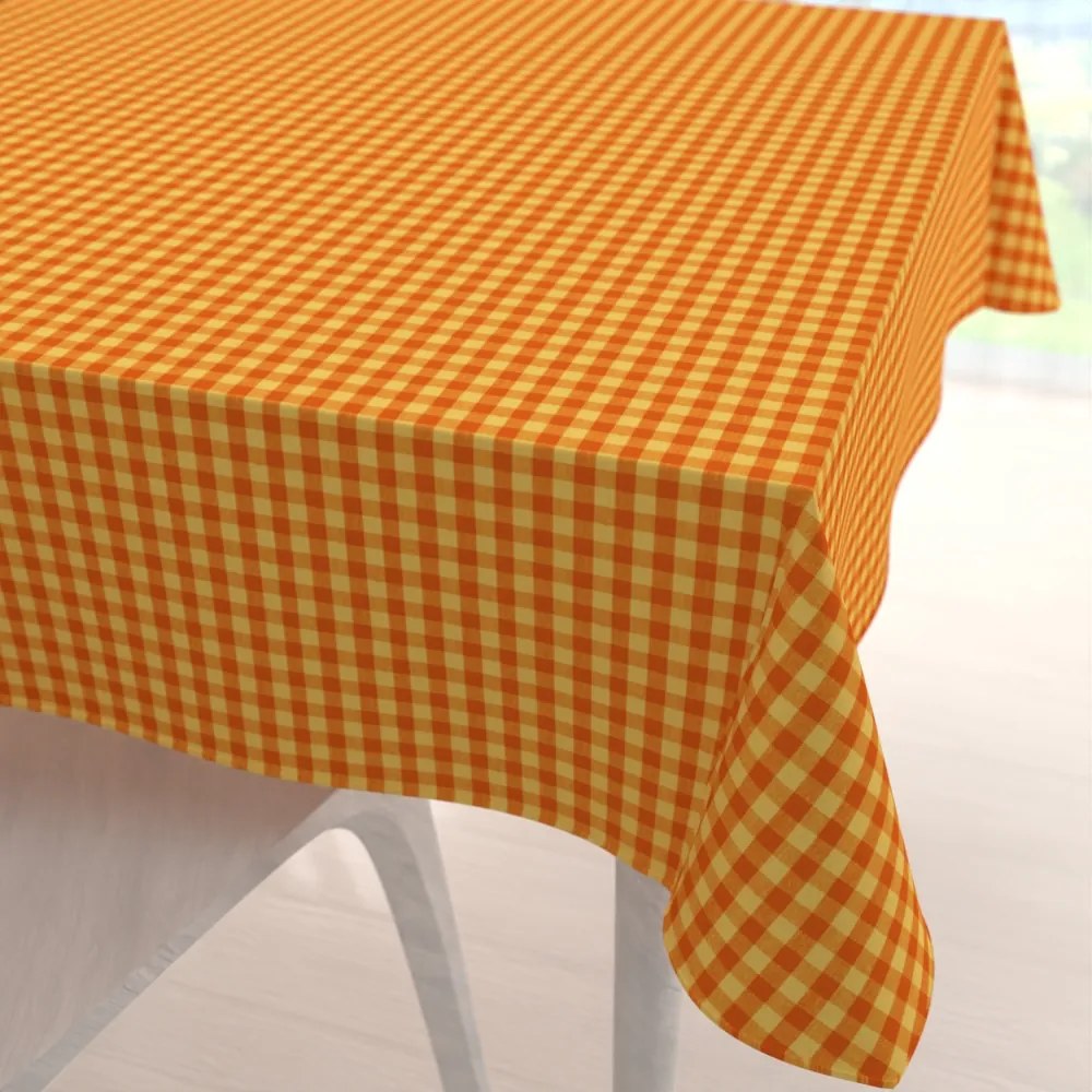 Biante Bavlnený štvorcový obrus Olivia OL-006 Oranžovo-žltá kocka malá 70x70 cm