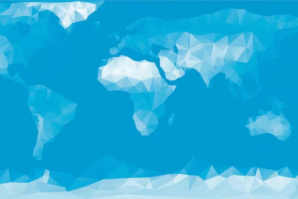 Tapeta mapa sveta tvorená mnohouholníkmi