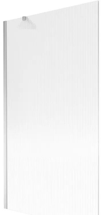 Mexen Next, vaňová zástena 1-krídlová 100 x 150 cm, fixné krídlo, 6 mm sklo s pruhmi, chrómový profil, 895-100-000-00-09-01