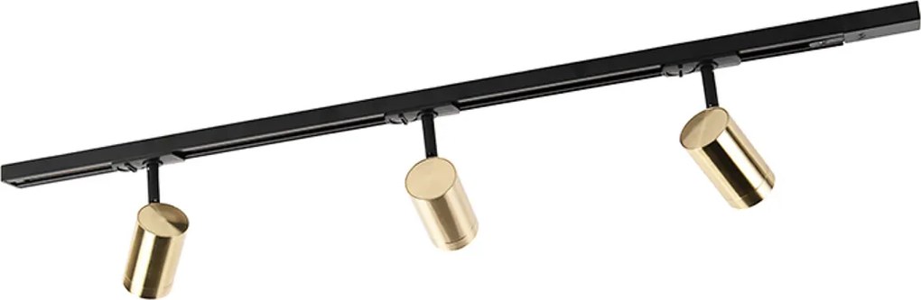 Koľajnicový systém s 3 reflektormi 1-fázový čierny so zlatom - Jeana