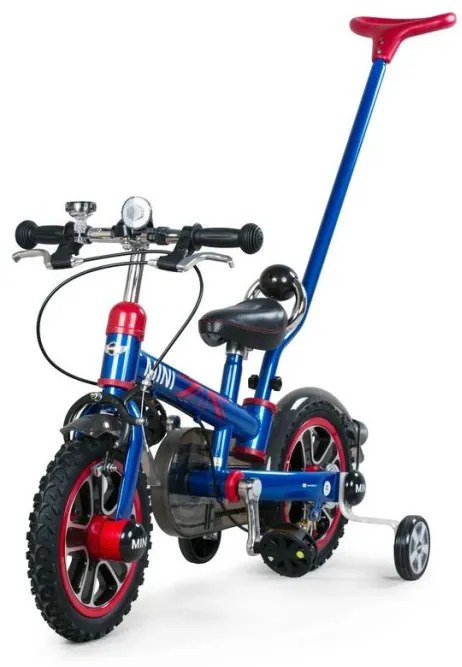 Rastar Detský bicykel Mini s rúčkou - modrý 12" 2020