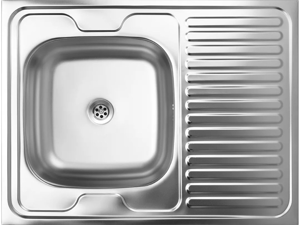 Kuchinox Kuchinox, 1-komorový nerezový drez 800x600x165mm na položenie na skrinku, oceľová, LAV-SK6_311T