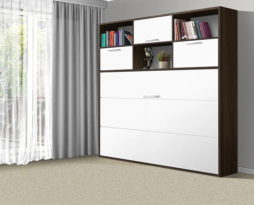 Nabytekmorava Sklápacia posteľ VS1056 MAX, 200x120cm farba lamina: dub amalfi/biele dvere, Varianta dverí: matné