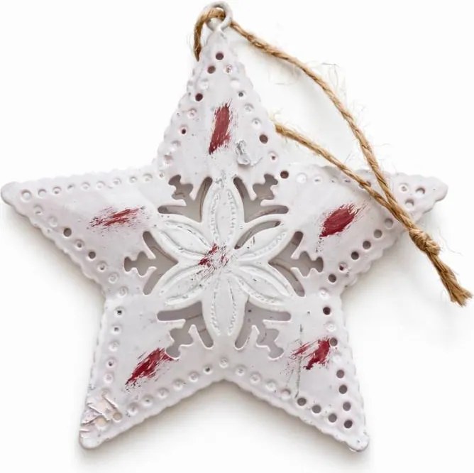 DECOLED Ozdoba na vianočný stromček hviezda, kov s patinou, na zavesenie