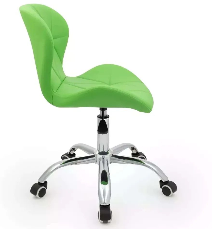 LuxuryForm DESIGN Stolička LIVIO na striebornej podstave s kolieskami - zelená