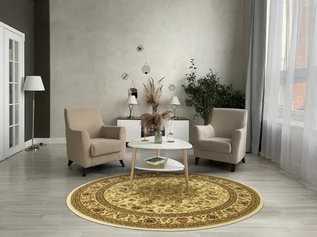 Koberec Super Rose D373A krémový / béžový kruh