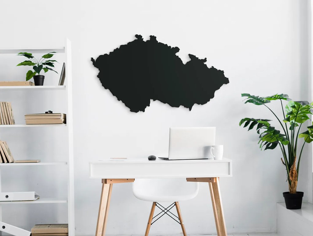 drevko Mapa ČR na stenu Rozmer obrazu: 37 x 65 cm, Farba dekorácie: Čierna