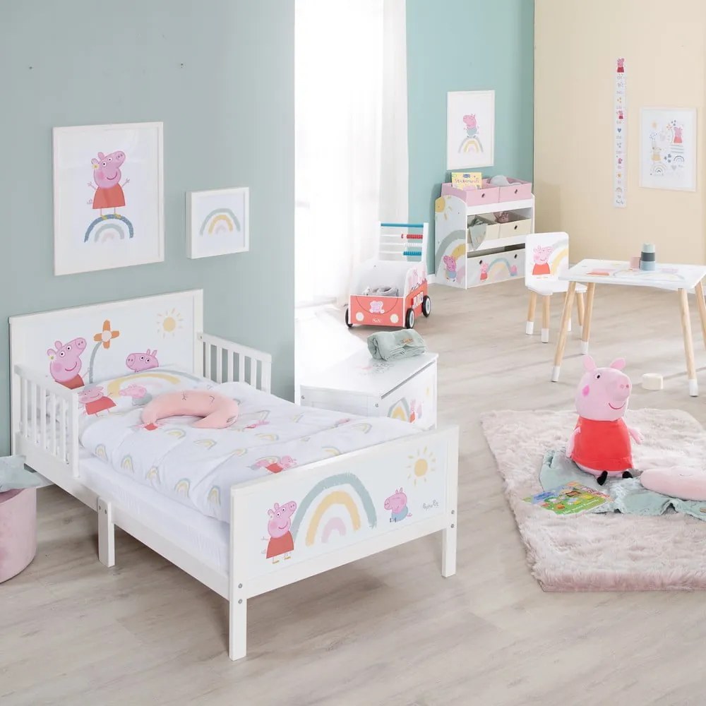 Biela detská posteľ 70x140 cm Peppa Pig – Roba