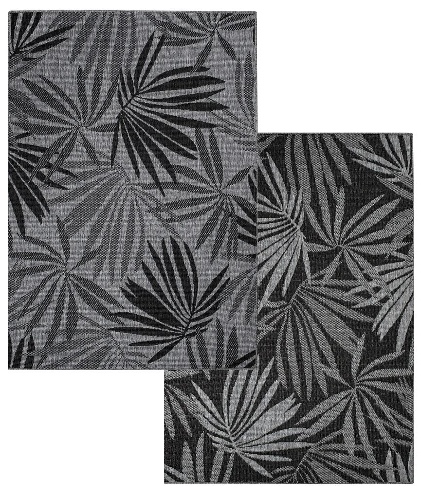 Dekorstudio Obojstranný koberec na terasu DuoRug 5771 - antracitový Rozmer koberca: 200x290cm