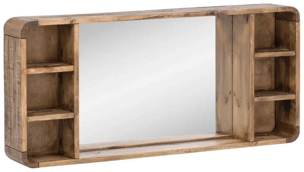 furniture-nabytek.cz - Masívne kúpeľňové zrkadlo Dingle II z recyklovanej borovice, lakované, prírodné – 130×60 cm