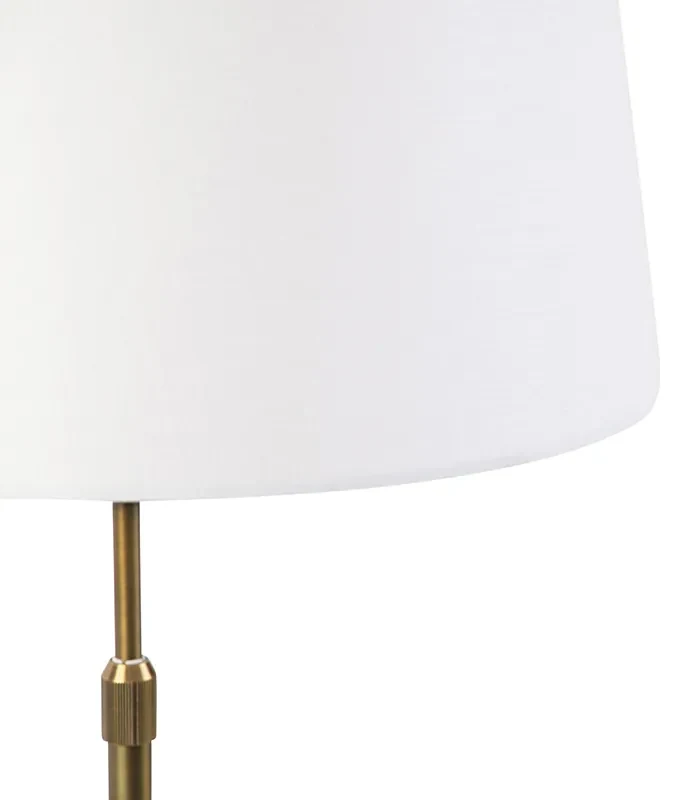 Stolná lampa bronzová s tienidlom z ľanu biela 35 cm - Parte