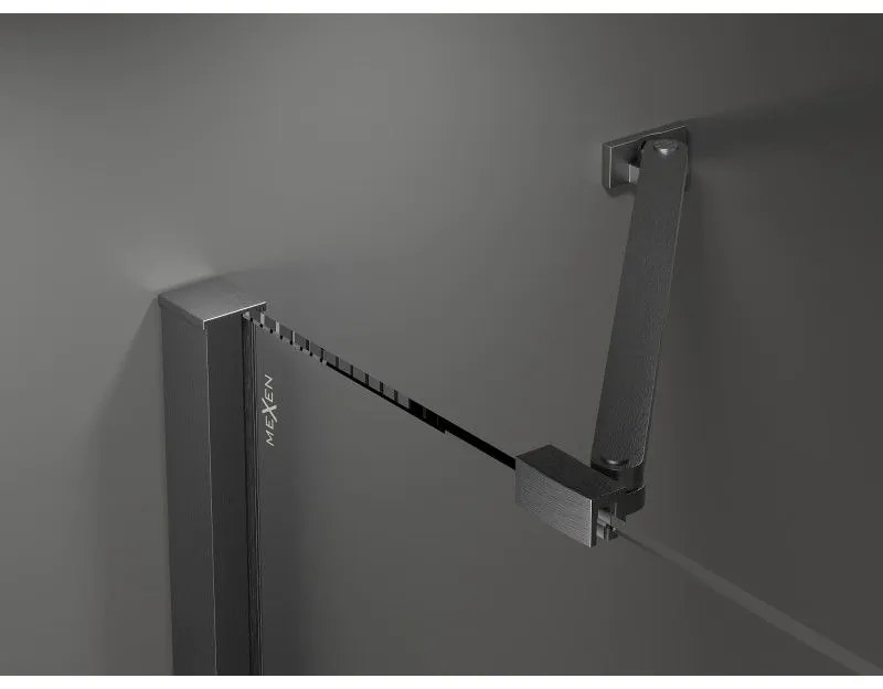 Mexen Velar Duo, sprchový kút s posuvnými dverami 100(dvere) x 100(dvere) cm, 8mm číre sklo, grafitový profil, 871-100-100-02-66
