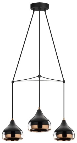 Závesné svietidlo na kábli YILDO 3xE27/40W/230V čierna/medená