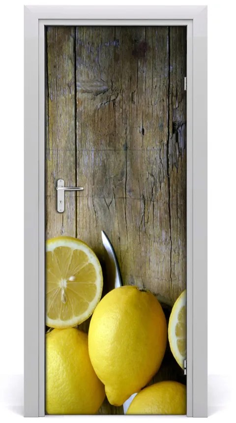 Fototapeta na dvere do domu samolepiace citróny 95x205 cm